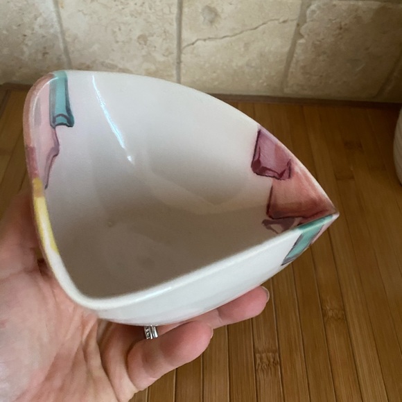 Hand-Painted Mid-Century Modern Art Bowl signed - Picture 12 of 14